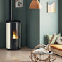 Stufa a pellet Cadel Sound 5 UP ad aria 5,5 kW - WiFi BIANCO