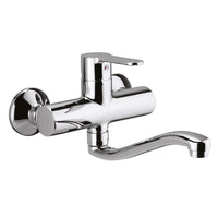 Miscelatore lavello cucina Paffoni BLU161 a muro con canna tubo serpente orientabile