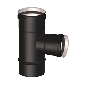 Raccordo a T 90° F/F/M diam. 100 mm ridotto a diam. 80 mm