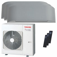 Condizionatore Toshiba Haori trial split 9000+12000+12000 BTU inverter A+++ wifi unità esterna 7 kW