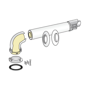 Kit scarico fumi coassiale Fondital Ø60/100 mm in acciaio verniciato 75 cm
