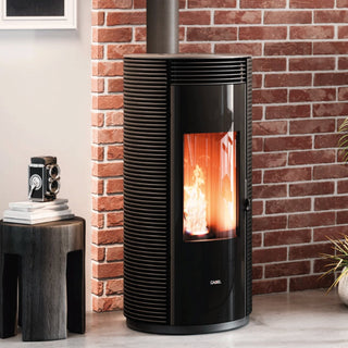 Stufa a pellet Cadel Spin Plus 9 8,5 kW ad aria canalizzata WiFi Ghisa Nero