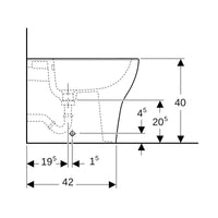 Bidet a pavimento Geberit Selnova Premium - filo parete Bianco Geberit