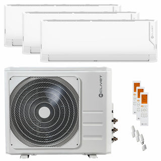 Condizionatore Clivet Cristallo 2 trial split 9000+12000+18000 BTU inverter A wifi unità esterna 12.3 kW