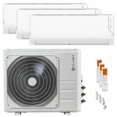 Condizionatore Clivet Cristallo 2 trial split 9000+12000+18000 BTU inverter A wifi unità esterna 12.3 kW