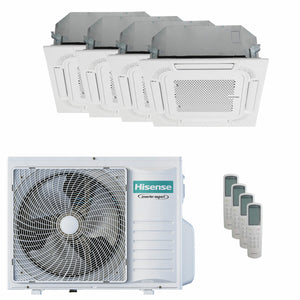 Condizionatore Hisense Cassetta ACT quadri split 9000+9000+9000+12000 BTU inverter A++ unità esterna