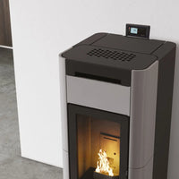 Stufa a pellet Edilkamin Tera H 25 Evo 25 kW WiFi Idro Grigio Chiaro opaco Edilkamin