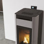 Stufa a pellet Edilkamin Tera H 30 Evo 30 kW Idro WiFi grigio chiaro opaco Edilkamin