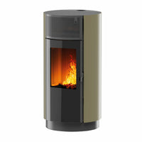 Stufa a pellet Girolami Round 12 11 kW ad aria WiFi - Verde