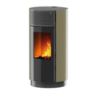 Stufa a pellet Girolami Round 14 13 kW ad aria WiFi - Verde