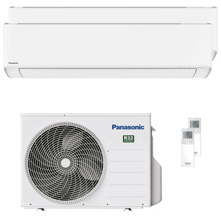 Condizionatore Panasonic Etherea dual split 7000+12000 BTU inverter A+++ wifi unità esterna 5 kW Bianco Opaco Panasonic