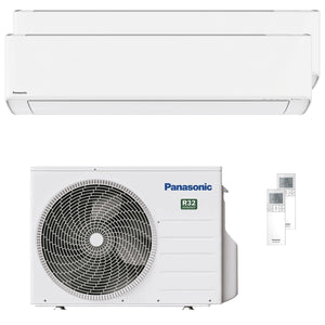Condizionatore Panasonic Etherea dual split 9000+9000 BTU inverter A+++ wifi unità esterna 3.5 kW Bianco Opaco