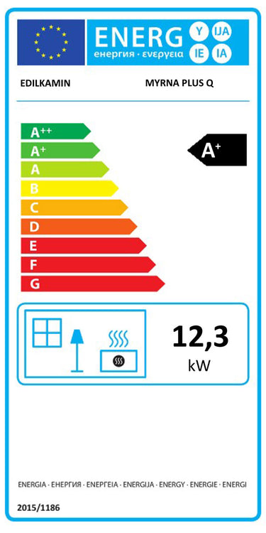 Stufa a pellet Edilkamin Myrna Q Plus cipria 12 kW aria canalizzata wifi