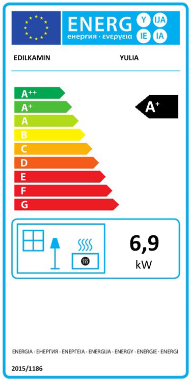 Stufa a pellet Italiana Camini Yulia 7 kW ad aria grigio chiaro