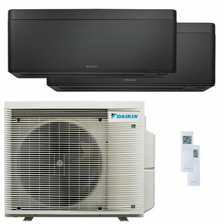 Condizionatore Daikin Stylish Total Black dual split 9000+12000 BTU inverter A+++ wifi unità esterna 5 kW