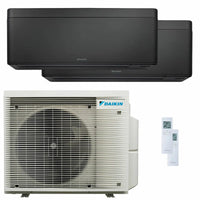 Condizionatore Daikin Stylish Total Black dual split 7000+15000 BTU inverter A+++ wifi unità esterna 5 kW Daikin