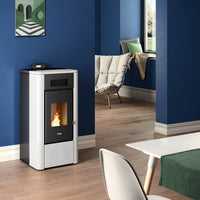 Stufa a pellet Cadel River Idro 16 ad acqua 16,1 kW WiFi Bianco