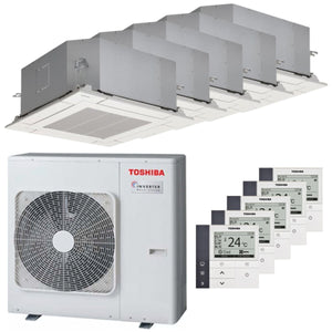 Condizionatore Toshiba Cassetta compatta U2 a 4 vie penta split 9000+9000+9000+9000+9000 BTU inverter A++ unità esterna 10,0 kW