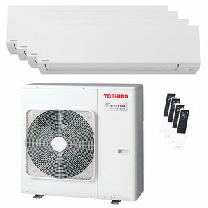 Condizionatore Toshiba SHORAI Edge White quadri split 7000+9000+9000+12000 BTU inverter A++ wifi unità esterna 8 kW