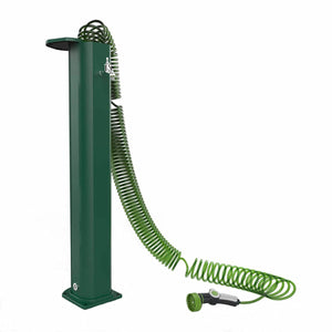 Fontana da giardino Arkema Garden Surprise a colonna in alluminio con flessibile estraibile e pistola irrigazione verde Arkema