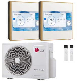 Condizionatore LG ARTCOOL Gallery LCD dual split 12000+12000 BTU inverter A+++ wifi unità esterna 5.3 kW