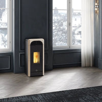 Stufa a pellet EK63 BERRY90+ - gruppo Edilkamin - 9,2 kW ad aria canalizzata Tortora EK63