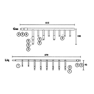 Collettore rame Tecnogas 8 attacchi - per circuiti di tubazioni frigorifere di sistemi di climatizzazione VRV, VRF multisplit