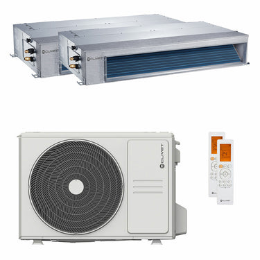 Condizionatore canalizzabile Clivet DUCT 2 dual split 9000+18000 BTU inverter A++  unità esterna 5.3 kW