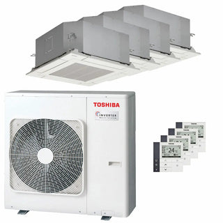 Condizionatore Toshiba Cassetta compatta U2 a 4 vie quadri split 9000+9000+12000+12000 BTU inverter A++  unità esterna 8 kW Toshiba