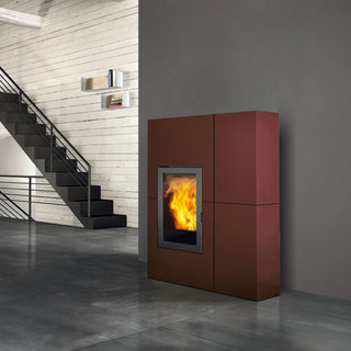 Stufa a pellet Edilkamin Blade2 12 Up bordeaux 12 kW aria canalizzabile wifi