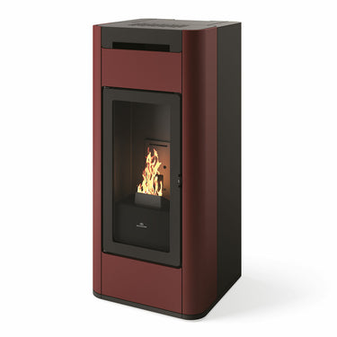 Stufa a pellet Edilkamin Tera H 30 Evo 30 kW Idro WiFi bordeaux