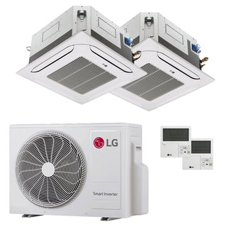 Condizionatore LG Cassetta 4 vie LG dual split 9000+9000 BTU inverter A+++  unità esterna 4.7 kW