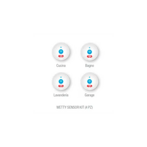 Sensore di bagnato Ge- Wetty Sensor  Kit composto da 4 sensori wireless ricaricabili