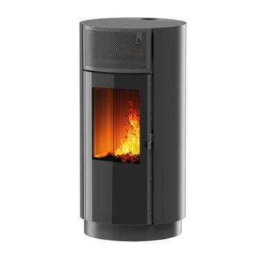 Stufa a pellet Girolami Round 12 11 kW ad aria WiFi - Nero