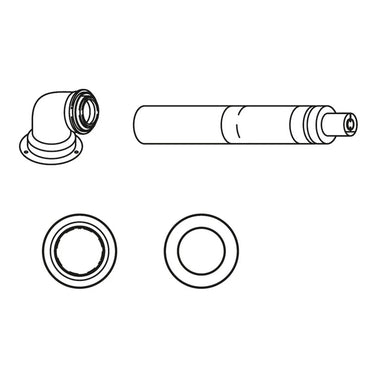 Kit scarico fumi coassiale orizzontale Bosch FC-SET60-C13X Ø60/100 mm - SERIE CONDENS 