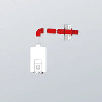 Kit scarico fumi a parete + curva coassiale 90° Ø= 60/100 mm per scaldabagni Rinnai