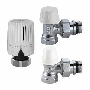 Kit termostatico a squadra completo per tubi ferro diam. 1/2" Caleffi per termosifoni
