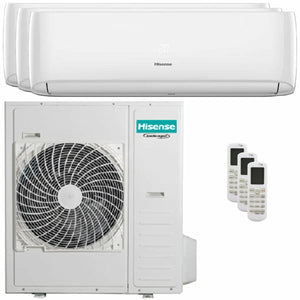 Condizionatore Hisense Hi-Comfort 2025 trial split 7000+12000+24000 BTU inverter A+ wifi unità esterna 12.5 kW Hisense