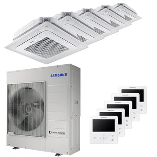 Condizionatore Samsung Cassetta Windfree 4 vie penta split 7000+7000+7000+7000+12000 BTU inverter A++ unità esterna 10,0 kW