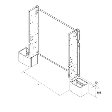Piedini PAP-F per appoggio pavimento ventilconvettore Sabiana Carisma Whisper con mobile