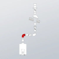 Curva coassiale 90° Ø 60/100 mm per scaldabagni Rinnai Rinnai