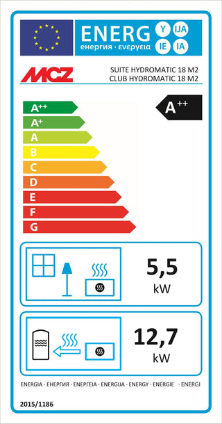 Stufa a pellet MCZ Club Hydromatic 18 M2 18 kW ad acqua bordeaux